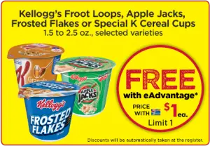 FREE Kellogg’s Cereal Cups at Giant Eagle